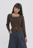 SQUARE NECK RIBBED TOP