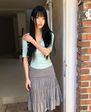 Luckin unbalanced midi skirt