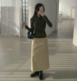 Fake Layered High-Neck Layered Knit Set-Up