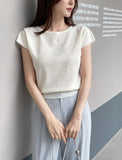 Niel Round Neck Cap Sleeve Short Sleeve Knit