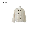 Boker Two Button Fluffy No Collar Fur Jacket