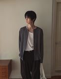 Rogen Ribbed Linen Button Cardigan
