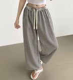 Stripe Banding Wide Pants