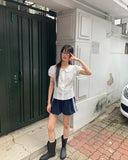 Arch track lace banding shorts short pants