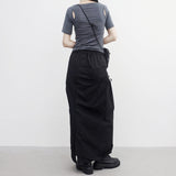 Seleun String Shirring Long Skirt