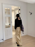 Sar basic boat neck cozy crop long sleeve knit