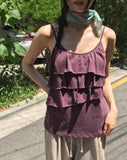 Monsi Tiered Layered Back Banding Shirring Sleeveless