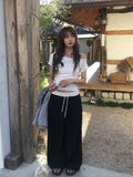 Se-eun Color Matching Nylon Wide Pants