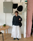 Kue banding frill long skirt