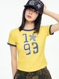 W 1993 Flower Baby Ringer T-shirt