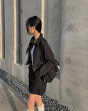 Rank Black Denim Mini Skirt