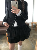 Boo Frill Tiered Banding Mini Skirt