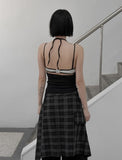 Senb Lace Layered Halter Sleeveless