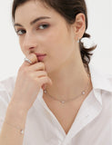 Essence Silver (W) Moissanite Flower Station Necklace