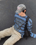 Way Stripe Ribbed Knit Long Sleeve T-shirt