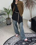 Leiti Dart Wrinkle Denim Pants