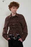 shirring long sleeves shirt