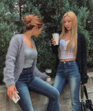 [U-BASIC] And V-neck Angora cardigan