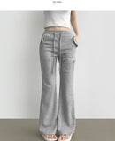 Side Pocket Semi Bootcut Banding Pants