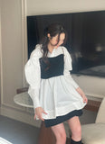 Moileen Layered Knit Shirt Blouse