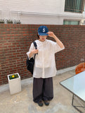 [unisex] Melter Summer Nylon Hood Short Sleeve Shirt