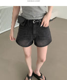 Summer Long Leg Fit A-Line Banding Denim Shorts