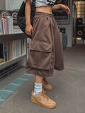 Toffee Wide Cargo Bermuda Pants