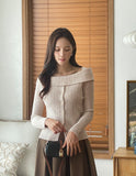Lohavit Off Shoulder Ribbed Knit