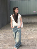 [Fake Layered] Mimi Layered Halter Lace T-shirt