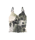 Ethnic Mesh Print Sheer Sleeveless
