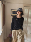 Royge Layered Henley Neck Long Sleeve T-shirt