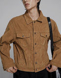 Ribbed Crop Corduroy Jacket