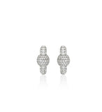 Orbit Silver (W) Full Pave One-Touch Earrings