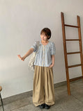 Hulco Lace Check Short Sleeve Blouse