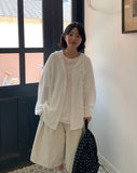 Anpiki Seersucker Hood Long Sleeve Shirt