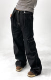 caffeine cargo denim wide pants