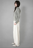 Slit-up Belt Cotton Pants