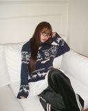 Murfu Nordic Collar Duffle Loose Fit Long Sleeve Knit Cardigan