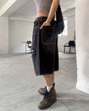 Shark Cutting Bermuda Denim Pants