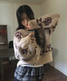 Karim Rose Flower Knit Cardigan