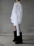 Ille One-Shoulder Knot Long T-Shirt