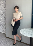 Sade Color Matching Short Sleeve Knit