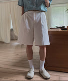 Soz Two-Tuck Bermuda Cotton Pants