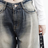 Lilnen washing denim pants