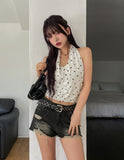 As Drape Shirring Halter Sleeveless