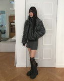 Nupe Two-Tone Fur Two-Way Zip-Up Jumper