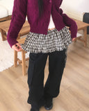 Ethan Check Layered Mini Wrap Skirt