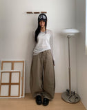 Pramer Basic V-neck Loose Fit Long Sleeve Knit