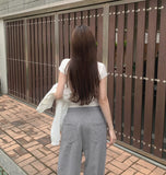 Span Slim Plain Short Sleeve T-shirt
