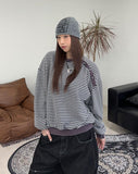 Cardil Button Stripe Sweatshirt
